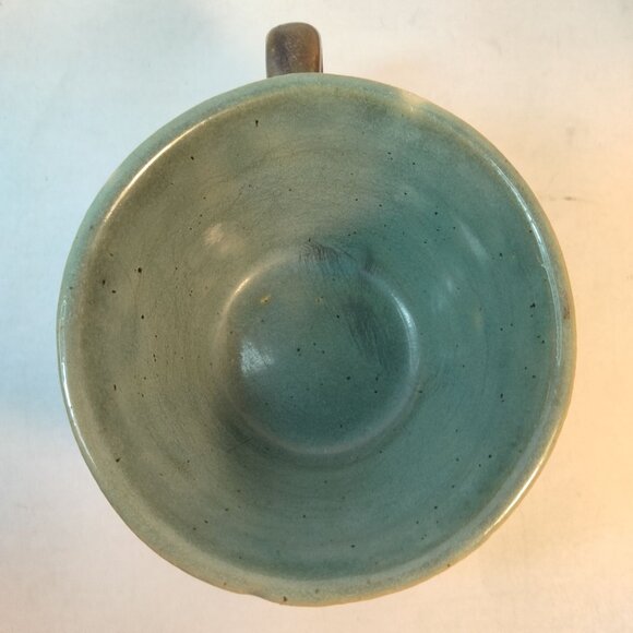Handmade Ceramic Coffee Mug 12 Oz Earthy Brown Teal Glaze 8 0z Rustic Lodge Boho - Picture 5 of 8